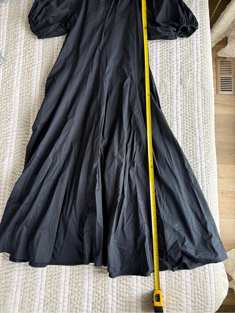 RHODE Black Puff-Sleeve Maxi Dress, Size 8 - Picture 8 of 9